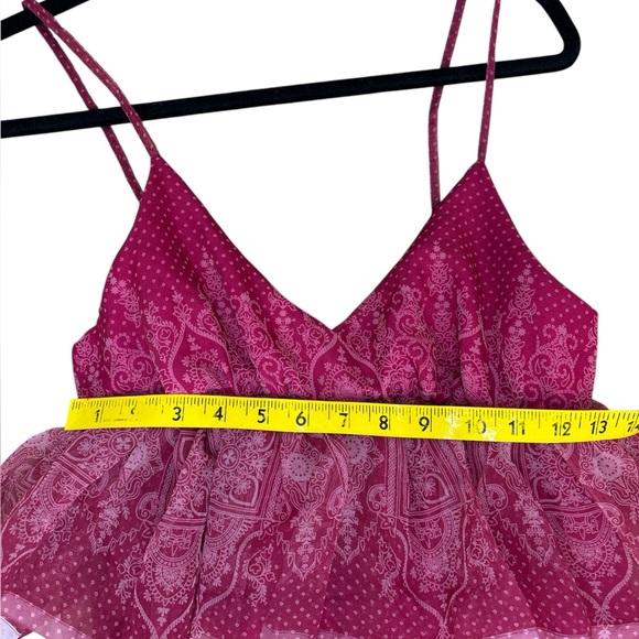 NWT, Let Me Be Sleeveless Sheer Tiered Midi Dress by Anthropologie pink size M - Picture 5 of 8